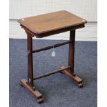 A Victorian rosewood occasional table, the shaped rectangular top with moulded edge on stile roundel