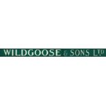 A large circa 1920s carved wood and gilded shop advertising sign, Wildgoose & Sons Ltd, Manufactured