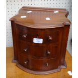 A Victorian mahogany three drawer trinket chest