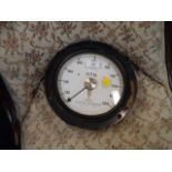 A Vintage 'Cirscale' electric tachometer, possibly from a locomotive housed in a black Japanese