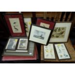 A collection of 19th century colour prints (book plates), including naval landscapes,