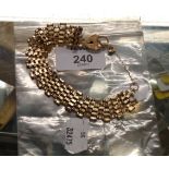 A 9ct gold gate-link bracelet, with padlock clasp (A/F) approx 12 gms