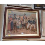 A late 19th century chromolithograph of Sailors on the Shore, after W T Yeates