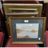 19th century continental school, an Italianate landscape viewed from a stone archway, watercolour,