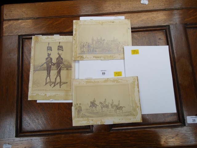 A collection of 19th century albumen photographic prints, one entitled The Great Guns of Oxford