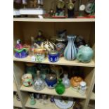 A collection of ceramics and glassware, to include two 'Little Old Lady' pottery teapot, cottageware