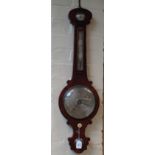A Victorian mahogany four function mercurial barometer, by A Vannini of Sheffield, fitted