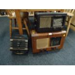 Two valve radios and a German accordion