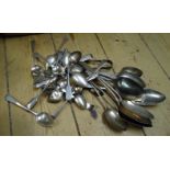 A collection of mainly 19th century silver tablespoons, by George Adams, William Eley and others,