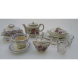 An early 20th century English pattern doll's dinner service, 60 pieces, including covered and open