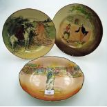 A Royal Doulton series ware plate, 'Where broken gamesters oft repair their loss', another decorated