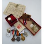 A First War group of three medals to 15121 Driver/Gunner A . Allen Royal Field Artillery and Royal