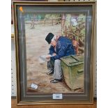 Manfred (Mani) Koenig-Roach (20th century) 'A porter at Zeebrugge' watercolour, signed lower left 30