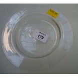A set of twelve Victorian clear glass circular shaved ice plates, 16cm diameter