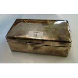 A 20th century silver cigarette box, with multiple presentation inscriptions London 1909, 16.5