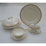 An Aynsley/Royal Albert composite dinner service, Val d'Or pattern and similar, comprising nine