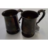A 1930s silver presentation tankard, with inscription and leaf capped handle, London 1934,