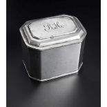 John Henry Rawlings, a Victorian silver tea caddy of rectangular chamfered form, with initialled