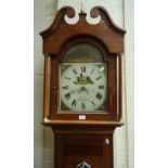 Blunt, Northampton, an early 19th century longcase clock, the hood with scrolled pediment