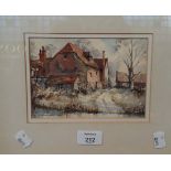 Geoff Bartlett (Living) Sturminster Marshall Mill watercolour, signed lower left 12 x 17cm