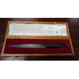 A cased presentation Fairburn Sykes fighting knife (third pattern), the blade with inscription to