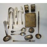 A collection of silver sugar tongs of varying design and age, including Exeter 1838, together with