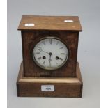 Henry Marc, Paris, a late 19th century oak cased mantel clock, the square section case enclosing