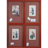 Early 20th century Chinese School A series of four studies on rice paper, various stages of the