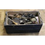 A good mixed lot of 19th century and other cabinet maker's tools, including moulding and jack