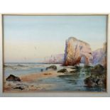 Thomas Sidney (fl 1900s) 'Perranporth' watercolour, signed and titled lower right 24 x 32.5cm