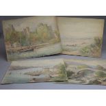 James Allen Shuffrey (1859-1939) BWS A collection of four landscape studies with rural and coastal