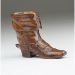 A 19th century treen match holder/striker, fashioned as an 18th century gentleman's boot, 8cm