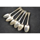 A set of six late Georgian bright cut silver teaspoons, London 1818, maker Richard Turner - approx