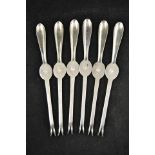 A set of six Mappin & Webb silver lobster picks, Sheffield 1918 - approx weight 201g/6.4 troy oz