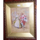 HENRY GILLARD GLINDONI - watercolour - "The Minuet" - 35cm x 26cm