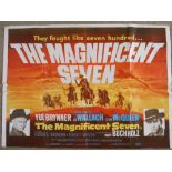 A 1960 original British Quad film poster of "The Magnificent Seven" (Bottom border cut off)