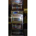 An Aristocrat Elite 2p "One Armed Bandit" fruit machine on stand