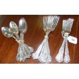 Selection of good quality silver plated spoons and forks