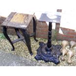 Heavy cast iron table base, etc.