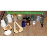 Sundry collectables including Isle of Wight stoneware flagons and bottles, Meerschaum pipe cases,