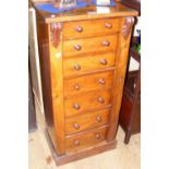 A Victorian mahogany seven drawer Wellington chest