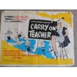 A 1959 original British quad poster of the film "Carry on Teacher" - 30cm x 40cm