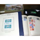 Royal Family Stamp Album, together with two others, plus box of loose Commonwealth stamps