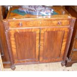 A Regency mahogany side cabinet with cross-banded top - 80cm
