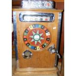 A coin in the slot amusement arcade roulette wheel type machine