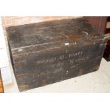 Interesting antique metal bound chest - Sergt. G Watt "The King's"