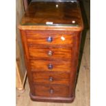 A Victorian mahogany five drawer pedestal
