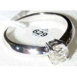 An 18ct white gold single stone diamond engagement ring - approximate diamond weight .5 of a carat