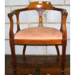 Inlaid Edwardian tub chair