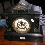Victorian marble and slate mantel clock